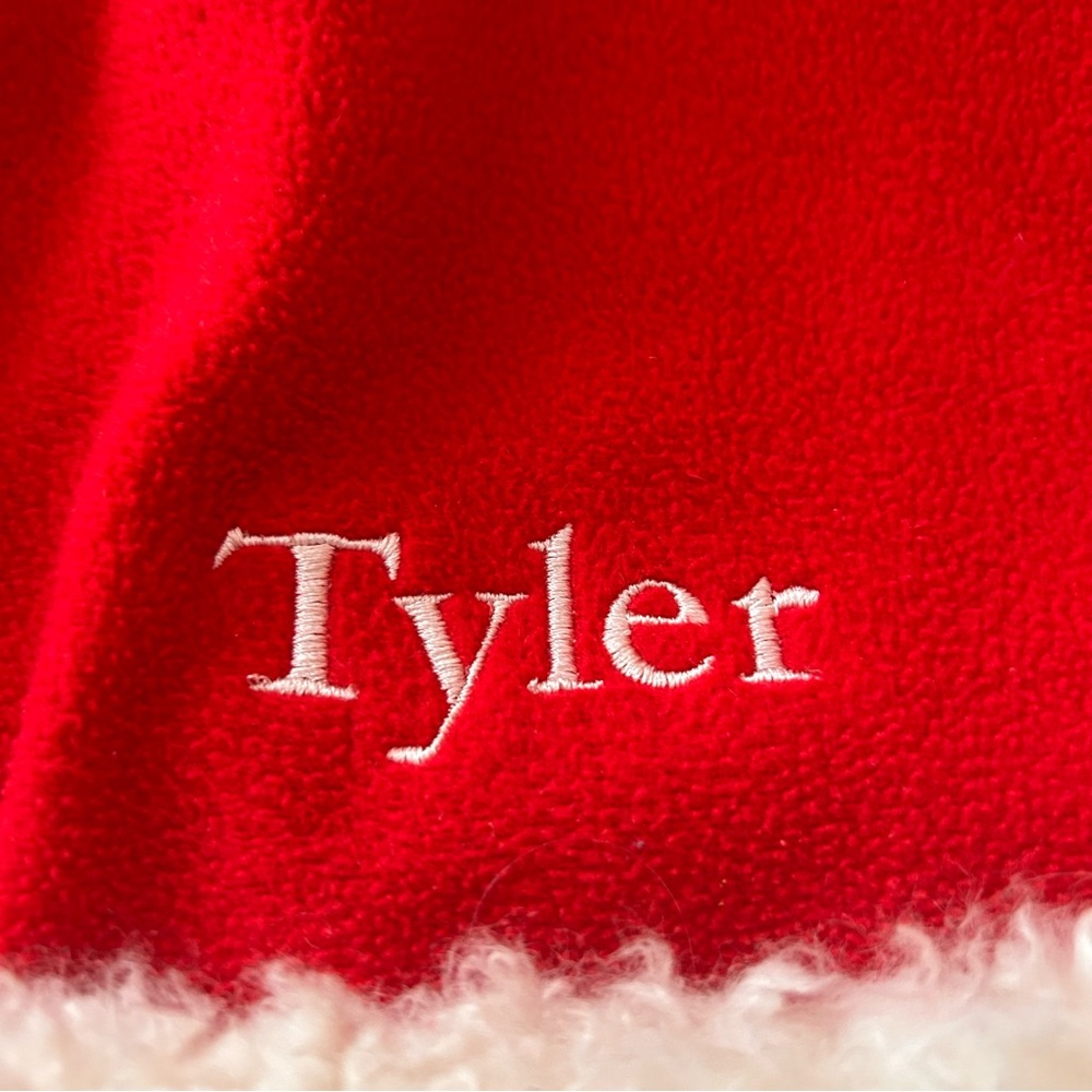 Pottery Barn Kids Santa Hat with Name Tyler Embroidered on it!